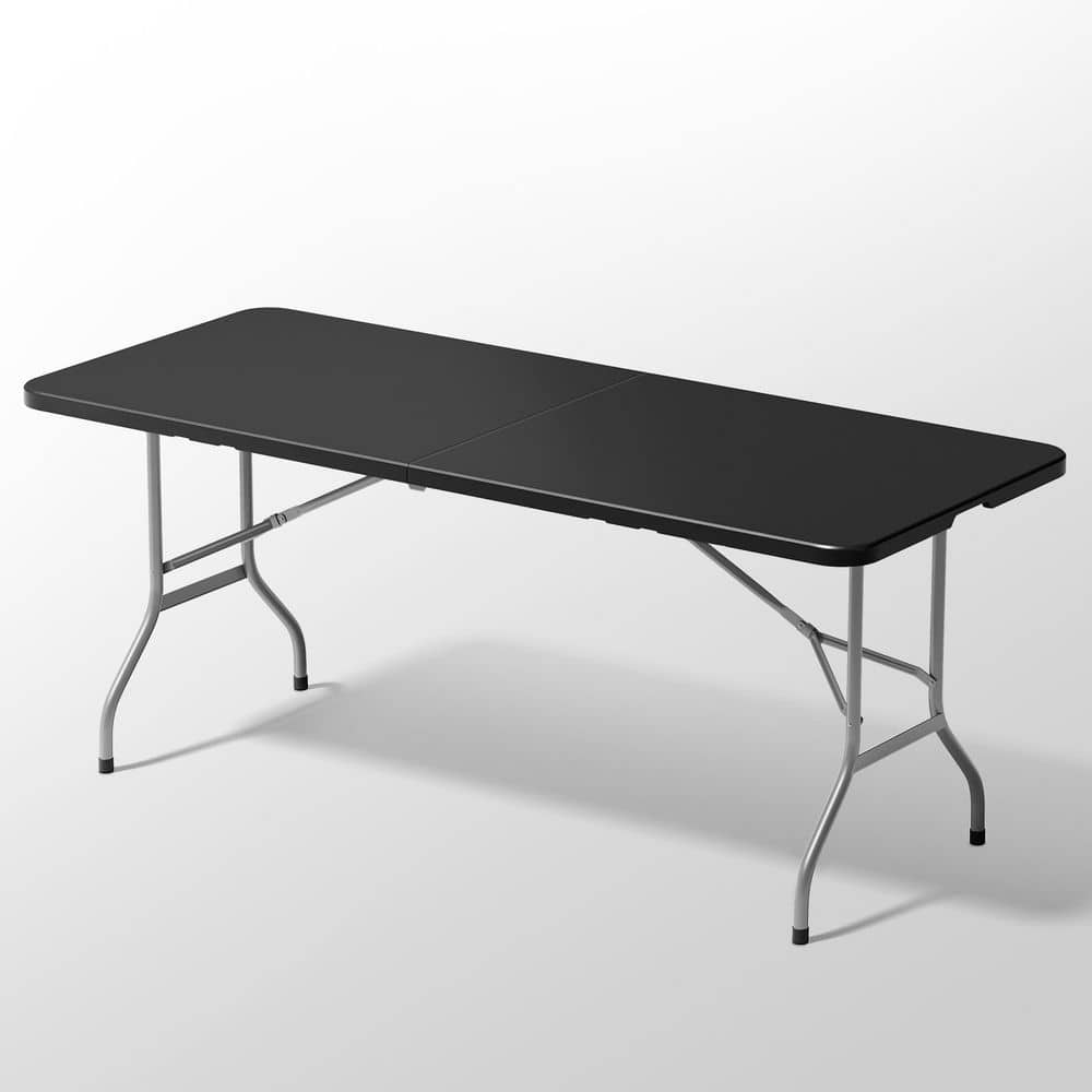 MoNiBloom Gray Frame Black Plastic Tabletop Rectangle Foldable