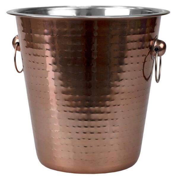 Unbranded Hammered 8.5 in x 4.5 qt. Copper Ice Bucket