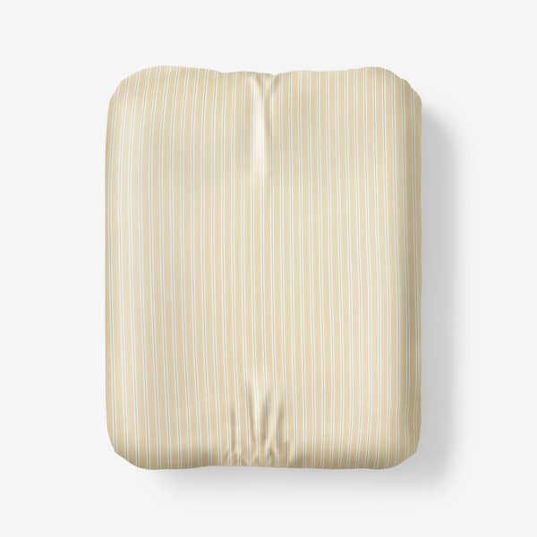 The Company Store Company Cotton Mariel Stripes Gold Cotton Percale King Fitted Sheet