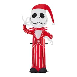 4 ft. LED Jack Skellington Red-White Suit Holiday Christmas Airblown® Inflatable