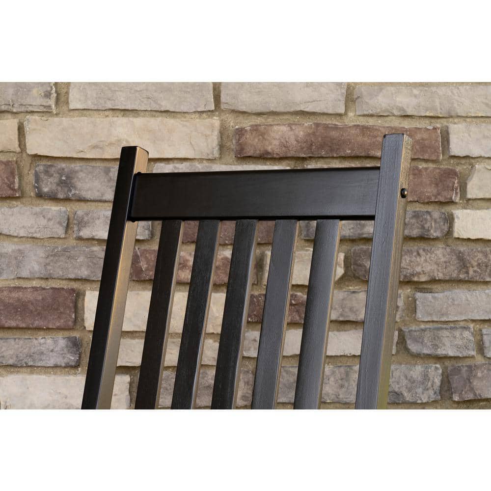 Black Hardwood Mission Style Outdoor Rocking Chair