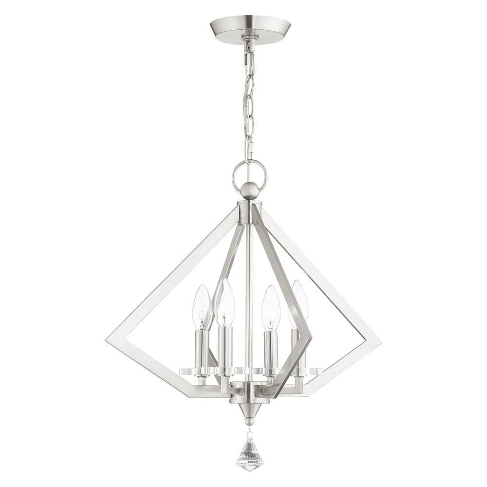 Diamond 4-Light Brushed Nickel Chandelier