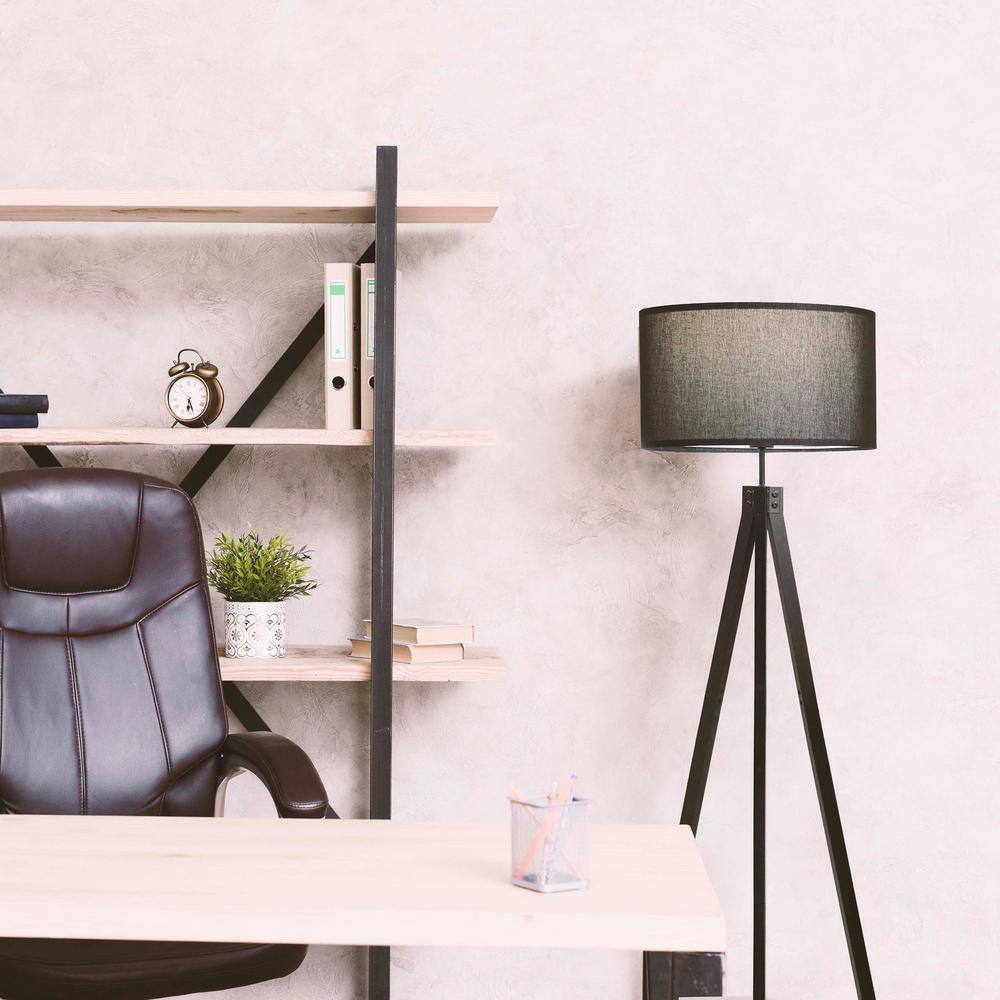 Black Tripod Floor Lamp with 3-Way Switch for Kids' Nursery