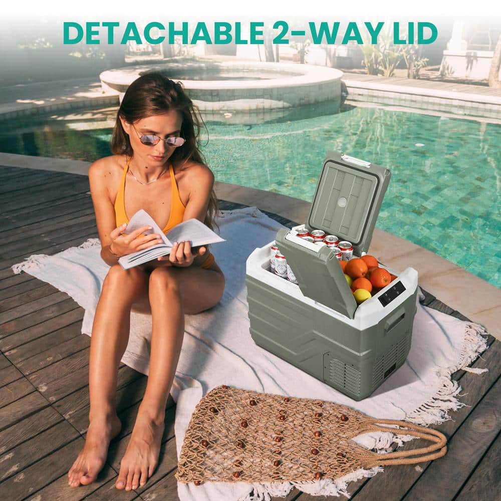 Alpicool 33 qt. Dual Zone Gray Portable Car Refrigerator