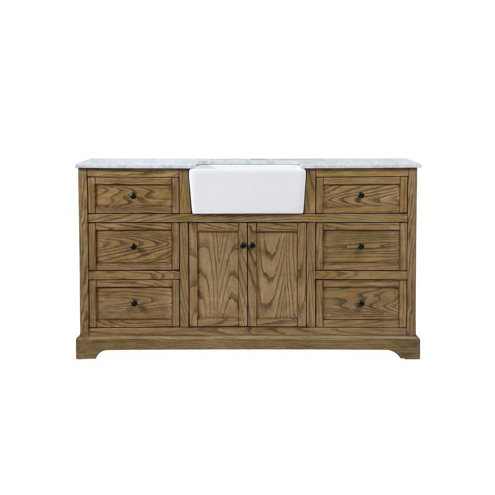 Timeless Home 60 in. W x 22 in. D x 34.75 in. H Single Bathroom Vanity Side
