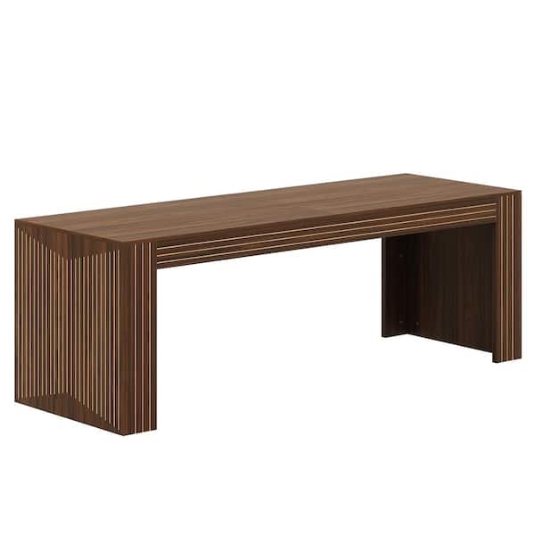 TRIBESIGNS WAY TO ORIGIN Halseey 78.7 in. Extra Long Double Rectangular Brown Wood Farmhouse Home Office 2-Person Pedestal Dining Table for 4-6