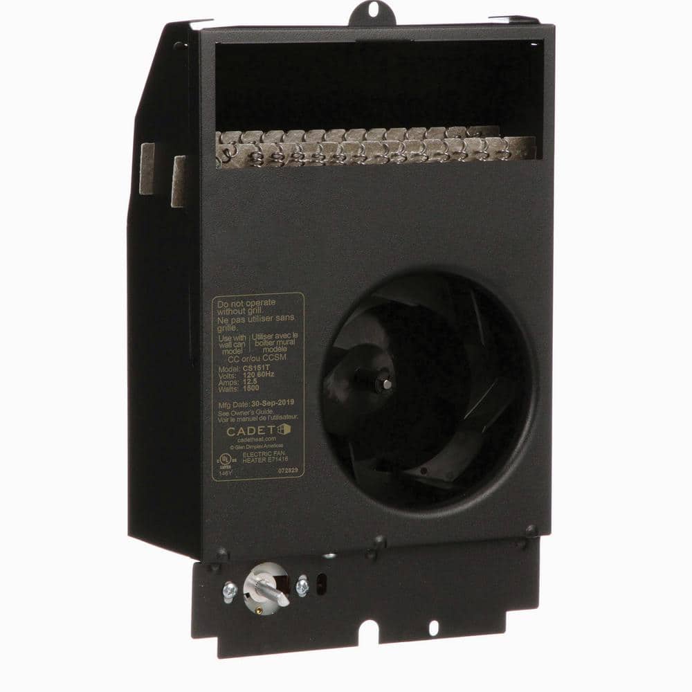 Compact Black Electric Wall Heater with Thermostat and Safety Shut-off