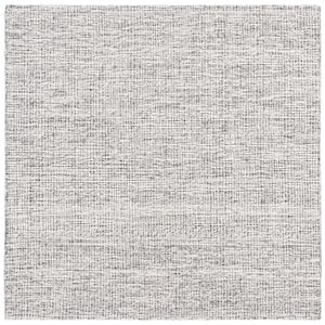Abstract Black/Gray 6 ft. x 6 ft. Classic Crosshatch Square Area Rug