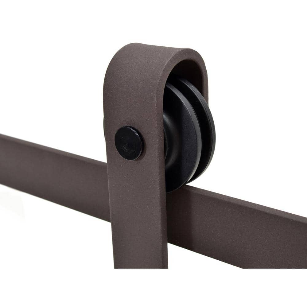 CALHOME 60 in. Antique Bronze Classic Bent Strap Barn Style Sliding Door Track and Hardware Set SDH-SWD11-AB-60 Sansujyuku sansujyuku.com