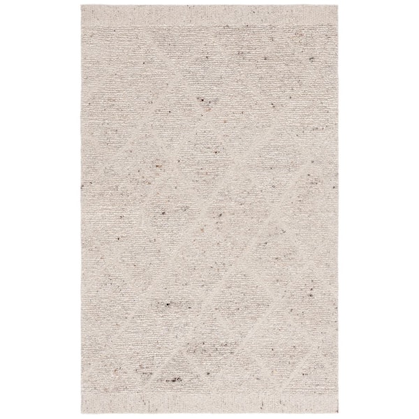 Natura 8 ft. x 10 ft. Beige Solid Diamond Area Rug