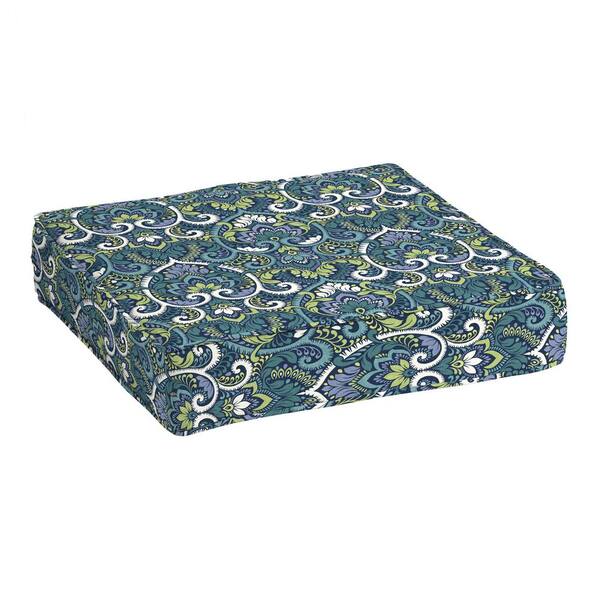 ARDEN SELECTIONS ProFoam 24 in. x 24 in. Sapphire Aurora Blue Damask Outdoor Deep Seat Cushion