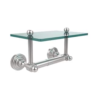 Waverly Place Collection Double Post Toilet Paper Holder with Glass Shelf in Satin Chrome