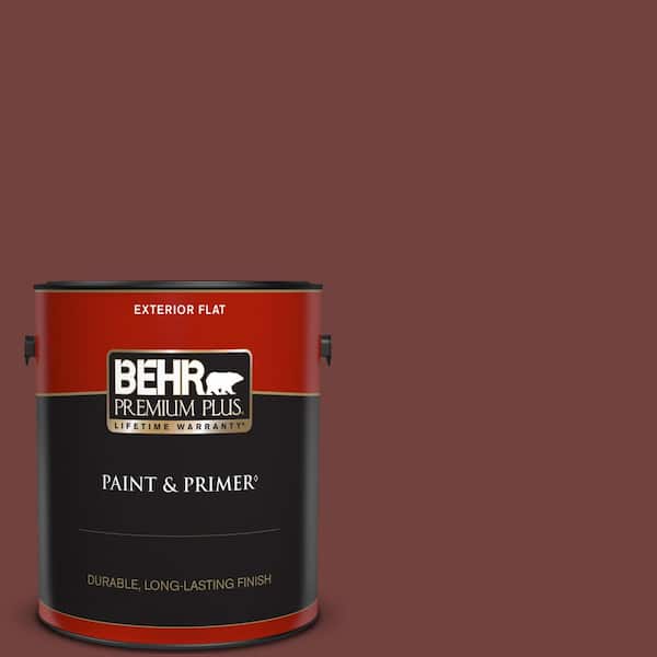 BEHR PREMIUM PLUS 1 gal. #ECC-27-1 Red Pines Flat Exterior Paint & Primer