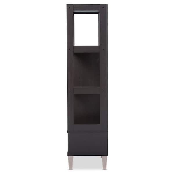 Baxton Studio 62.4 in. Dark Brown Wood 5 shelf Etagere Bookcase