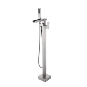 Single-Handle Free Standing Claw Foot Freestanding Tub Faucet with Handheld Shower in Chrome