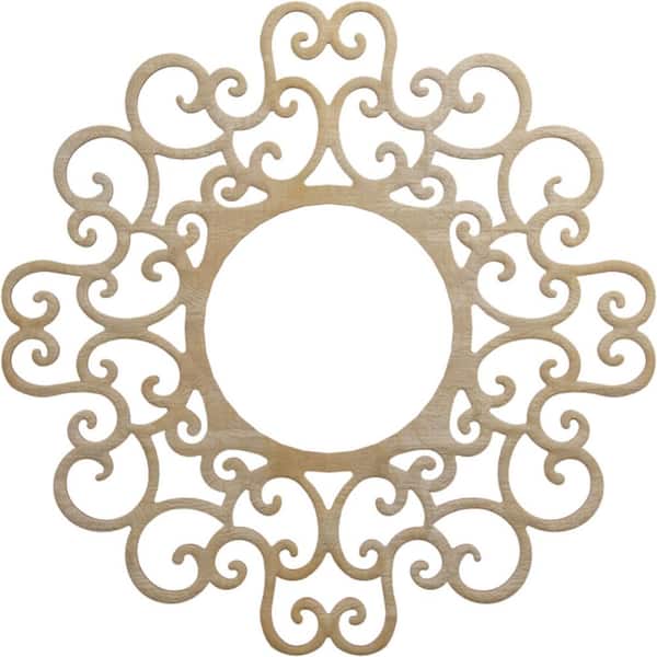 Ekena Millwork 34 in. x 21.75 in. x 0.25 in. Wood Medallion Moulding