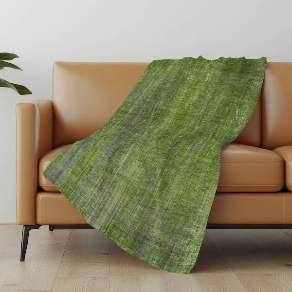 Premium Machine Washable ASB552 Green 50 in. x 70 in. Sherpa Throw Blanket