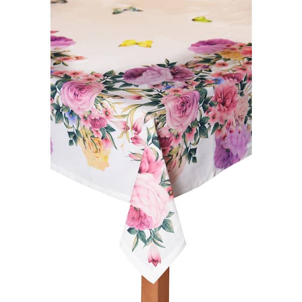 Lintex Springfield Gardens 60 in. x 120 in. 100% Cotton Tablecloth
