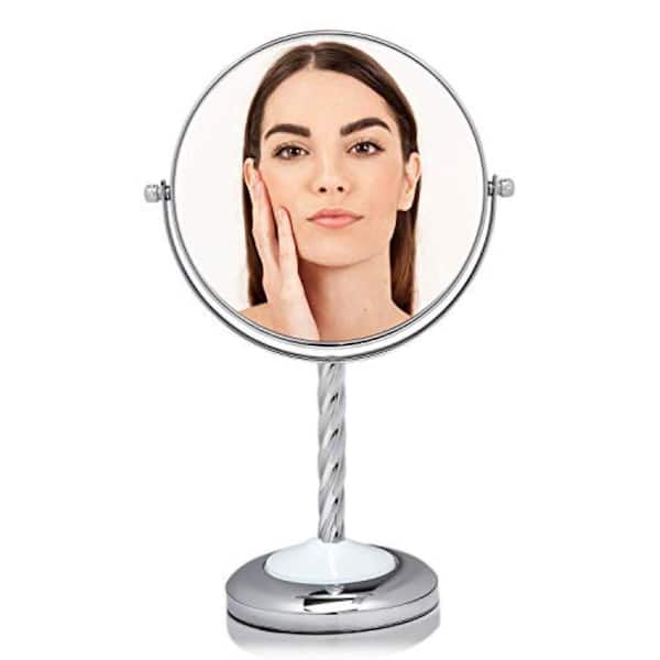 OVENTE Small Polished Chrome Metal Glam Mirror (12.5 in. H X 6.75 in. W)