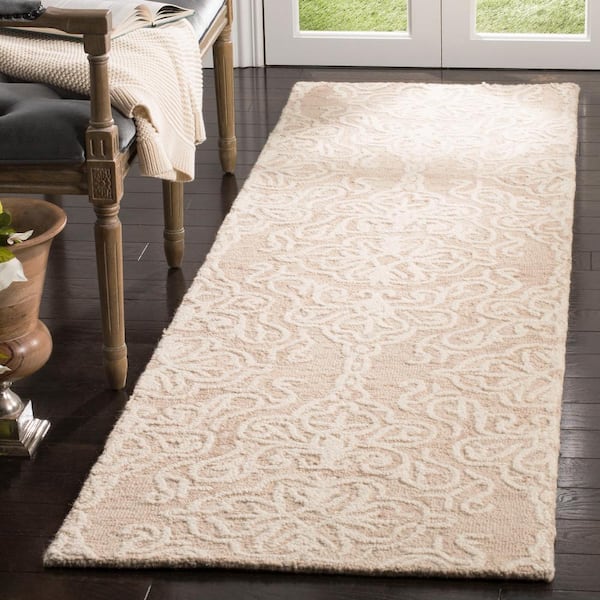 Blossom Beige/Ivory 2 ft. x 10 ft. Floral Damask Geometric Runner Rug