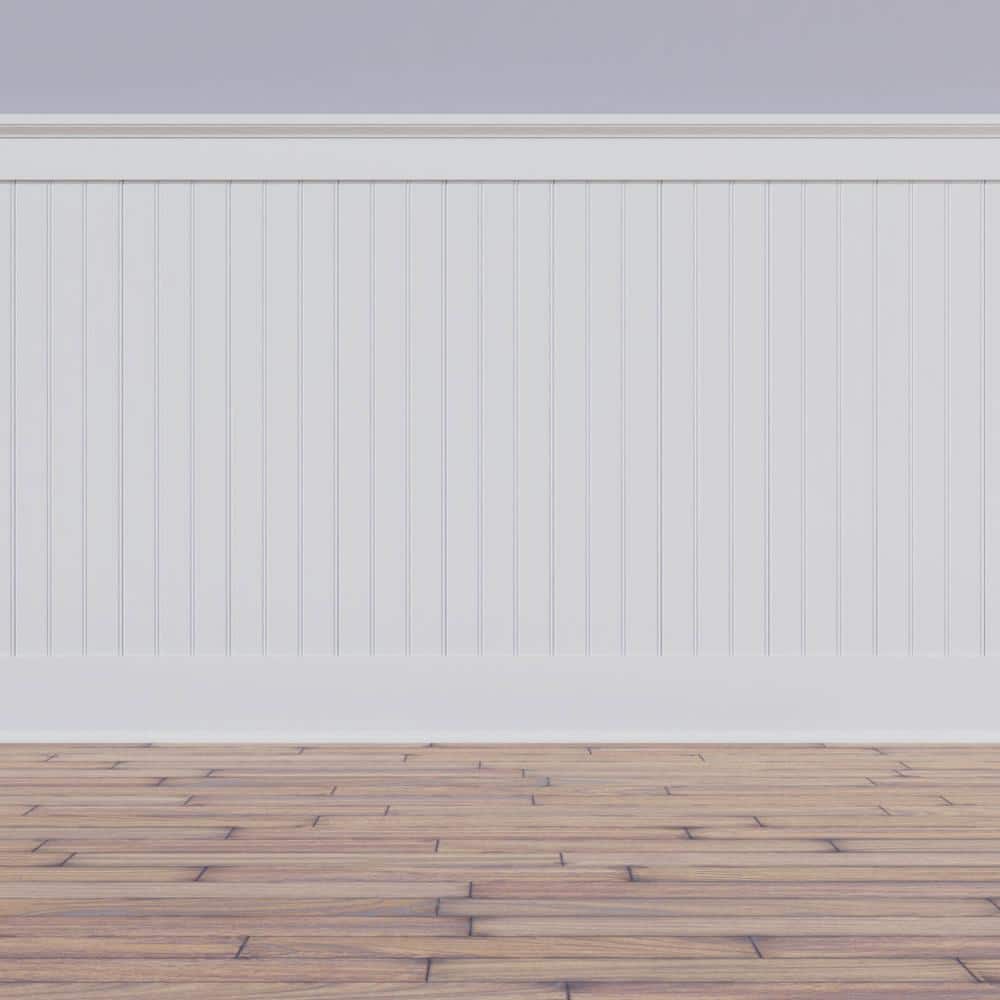 Deluxe White PVC Beadboard Wainscoting Kit for 104" Height