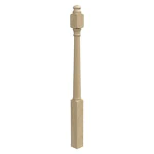 Stair Parts 4940 48 in. x 3 in. Unfinished Poplar Mushroom Top Newel Post for Stair Remodel