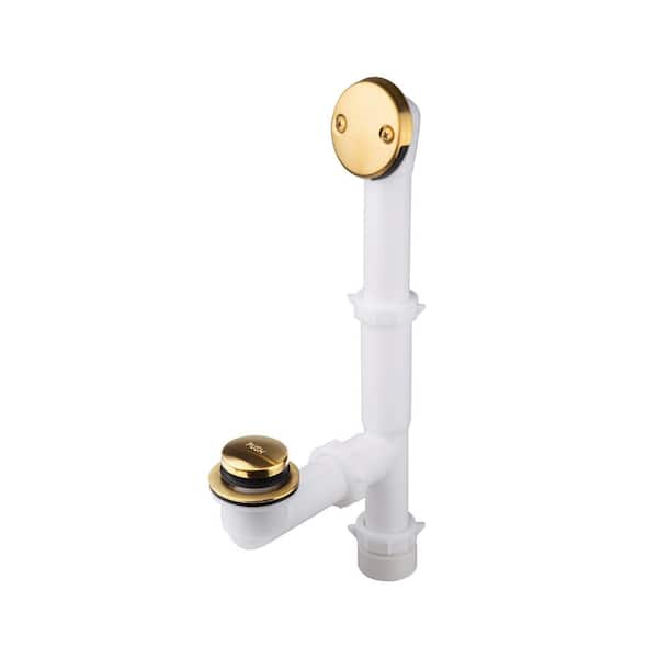 Everbilt Easy Touch 1-1/2 in. White Poly Pipe Bath Waste and Overflow Drain in Matte Gold