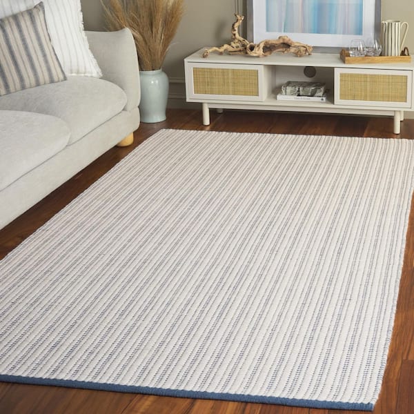 Vermont 6 ft. x 9 ft. Light Blue Striped Modern Area Rug