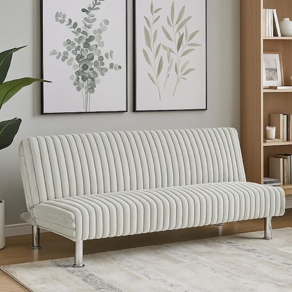 29 in. Light Gray Fabric Full Size Sofa Bed