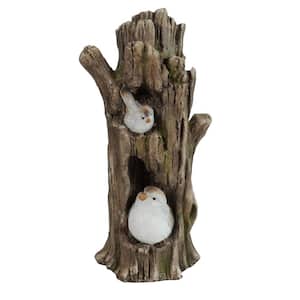 Birds in a Tree Trunk Statue