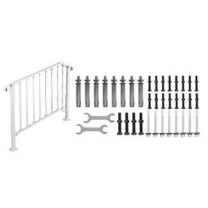 Wrought Iron Stair Railing Fits 3-Step or 4-Step Handrail Picket, Matte white