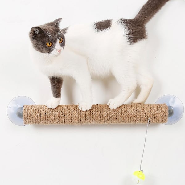 PET LIFE Stick N' Claw' Sisal Rope and Toy Suction Cup Stick Shaped Cat  Scratcher CTS11 - The Home Depot