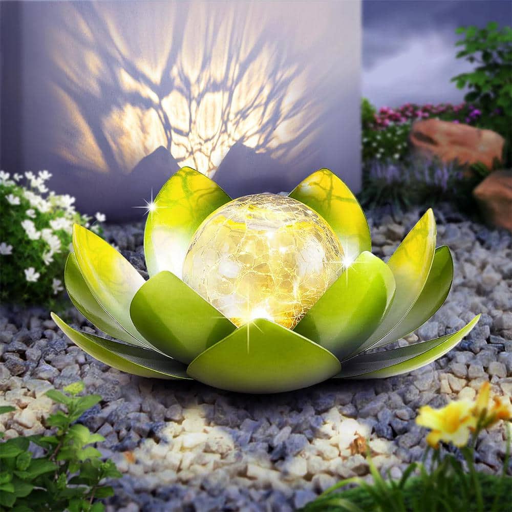 Solar Outdoor Light Garden Decoration Crackle Globe Glass Waterproof LED