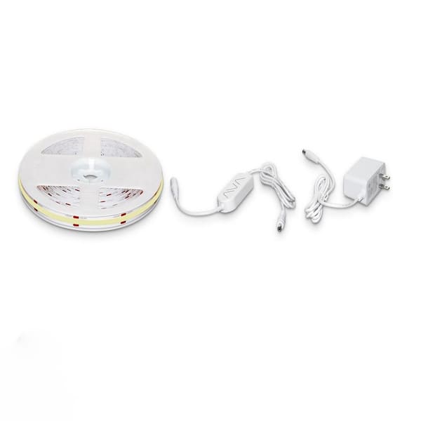 16.4 ft. Integrated LED White Strip Light Fixture, 6500K Dimmable Ultra Bright Daylight COB Light