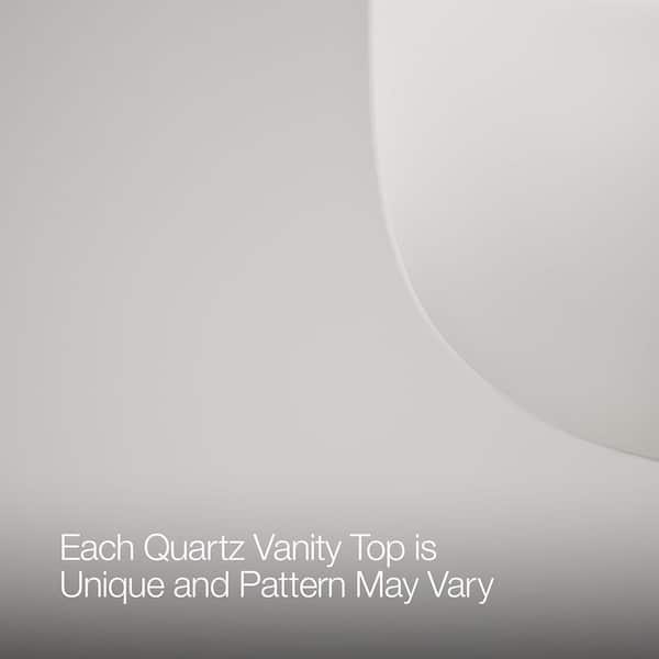 Quo 25in. Single Sink Freestanding White Bath Vanity with White Quartz Top Assembled