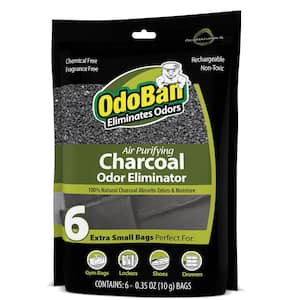 10 g Charcoal Odor Eliminators (6 Ct), Natural Odor & Moisture Absorber, Odor Remover Bags for Shoes, Drawers, Gym Bags