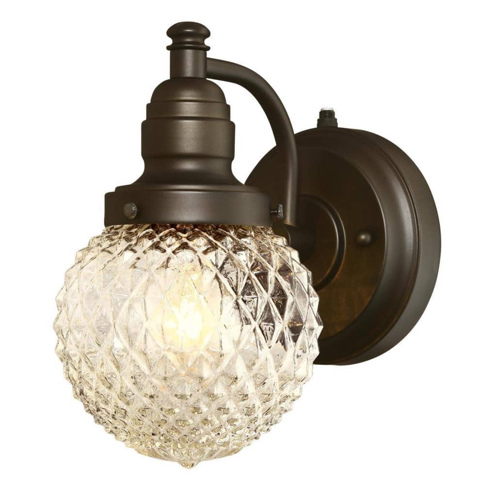 Eddystone Oil Rubbed Bronze Outdoor Wall Sconce with Diamond Cut Glass