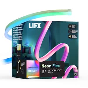 16 ft. Smart Multi-Color RGBW Wi-Fi Plug-In Neon Flex Integrated LED Strip Light Works with Alexa/Google/HomeKit/Siri