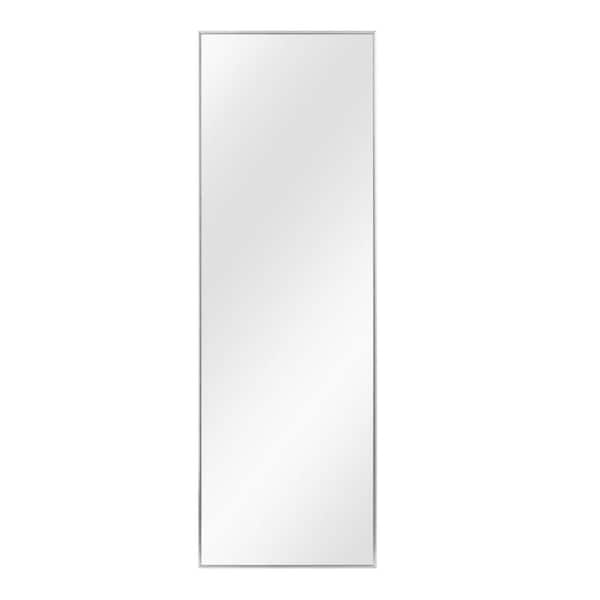 Dovelina 24 in. W x 71 in. H Modern Rectangular Metal Frame Silver Wall Leaning Mirror