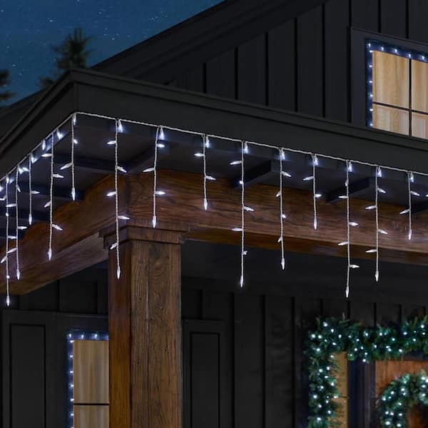 200 Count Cool White Mini Twinkling LED Icicle Lights