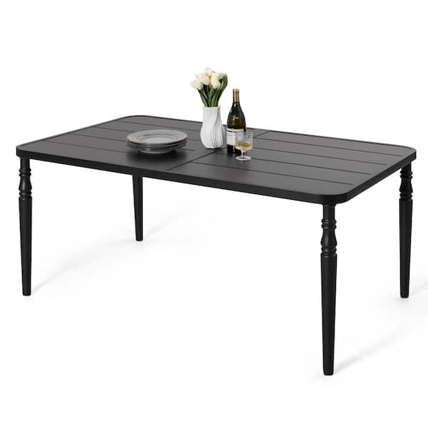 Nuu Garden Black Rectangle Powder-Coated Metal Outdoor 61