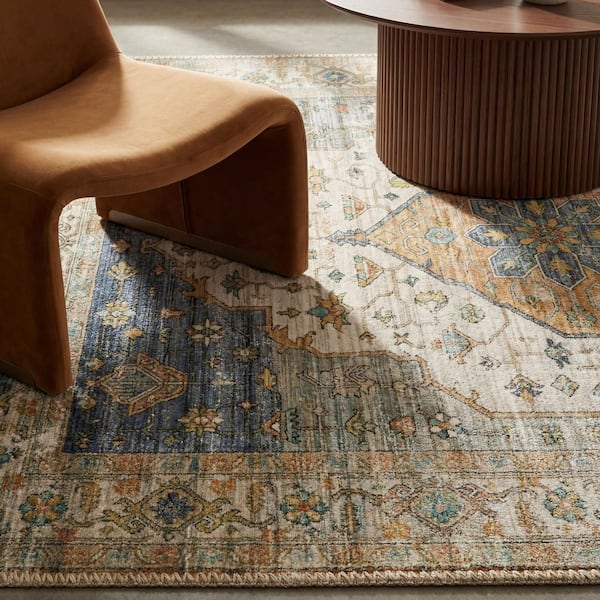 Home Decorators Collection Harmony Denim 8 ft. x 10 ft. Indoor
