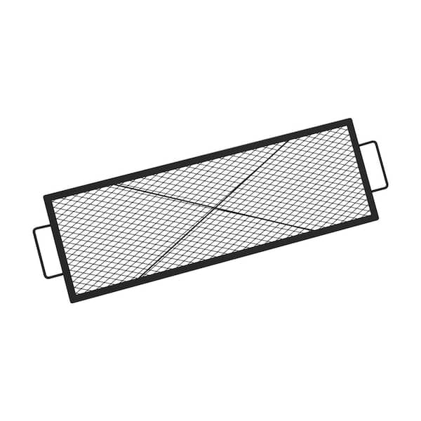 Hitechluxe 44 in. X-Marks Rectangle Fire Pit Cooking Grate Heavy-Duty Grate