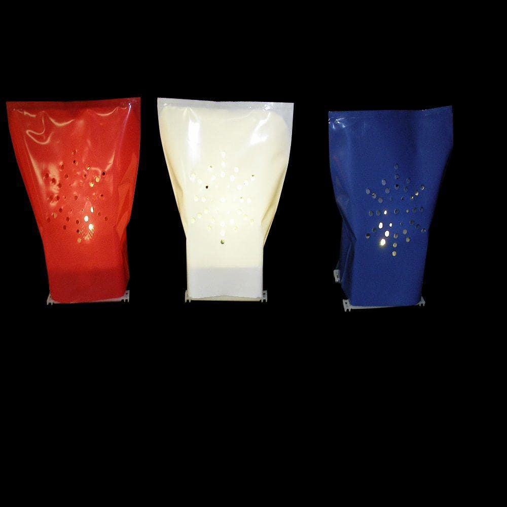 Red/White/Blue Starburst Die-Cut Electric Luminaria Kit (Set of 10)