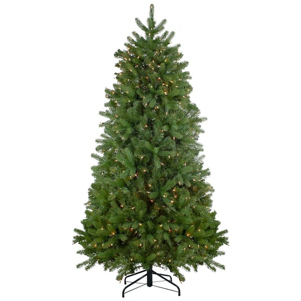 Real Touch️ Full Pre-Lit Palisades Fir Artificial Christmas Tree-6.5'-Clear Lights