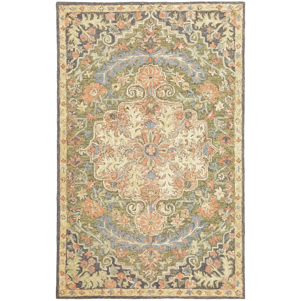 Maddison Blue/Green 10 ft. x 13 ft. Oriental Area Rug
