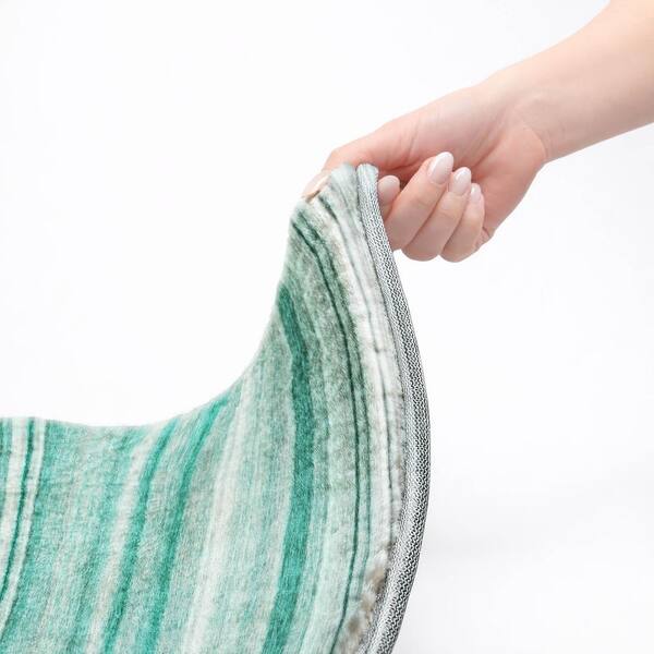 Dream Shag Premium Machine Washable Abstract ADS529 Aqua 8 ft. x 10 ft. Area Rug