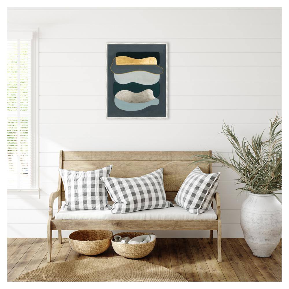Grace Popp Abstract Gold and Silver Canvas Wall Art