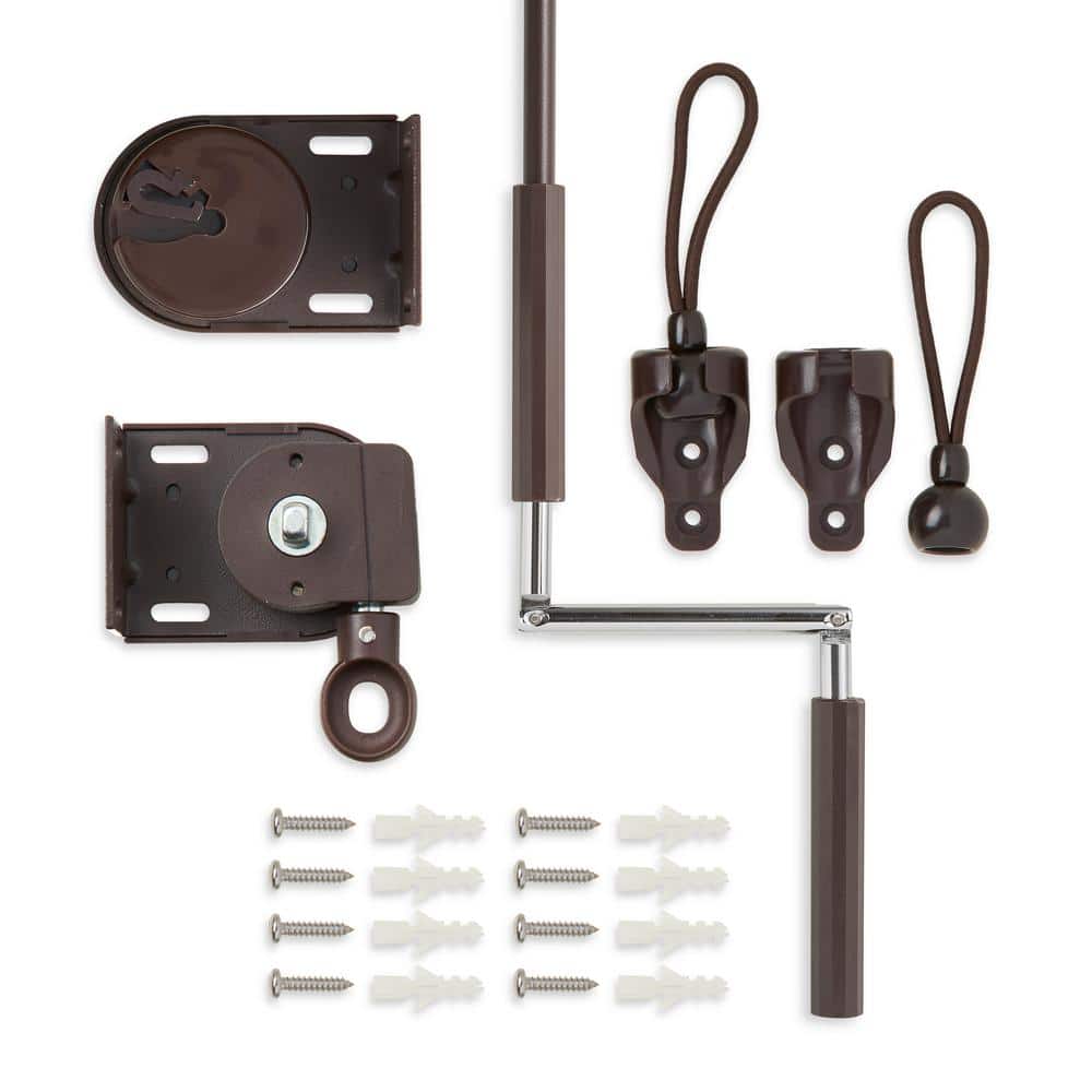 Walnut Cordless Outdoor Motorized Blackout Roller Shade