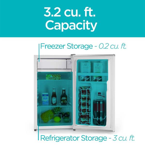 BLACK+DECKER BCRK32B Compact Refrigerator & Mini Fridge with Freezer, 3.2  cu. ft., Black 